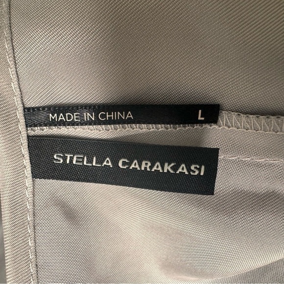 Stella Carakasi Grey Scoop Neck Lagenlook Assymetrical Hem Mid Dress Pockets - Picture 9 of 11